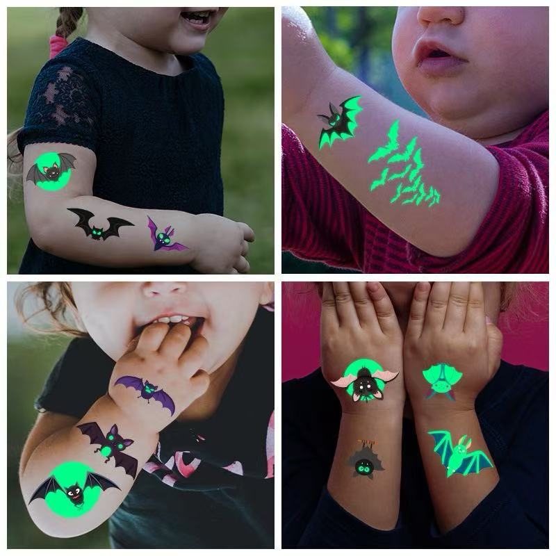 3D Halloween Bat Tattoo Stickers Temporary, Waterproof & Sweatproof