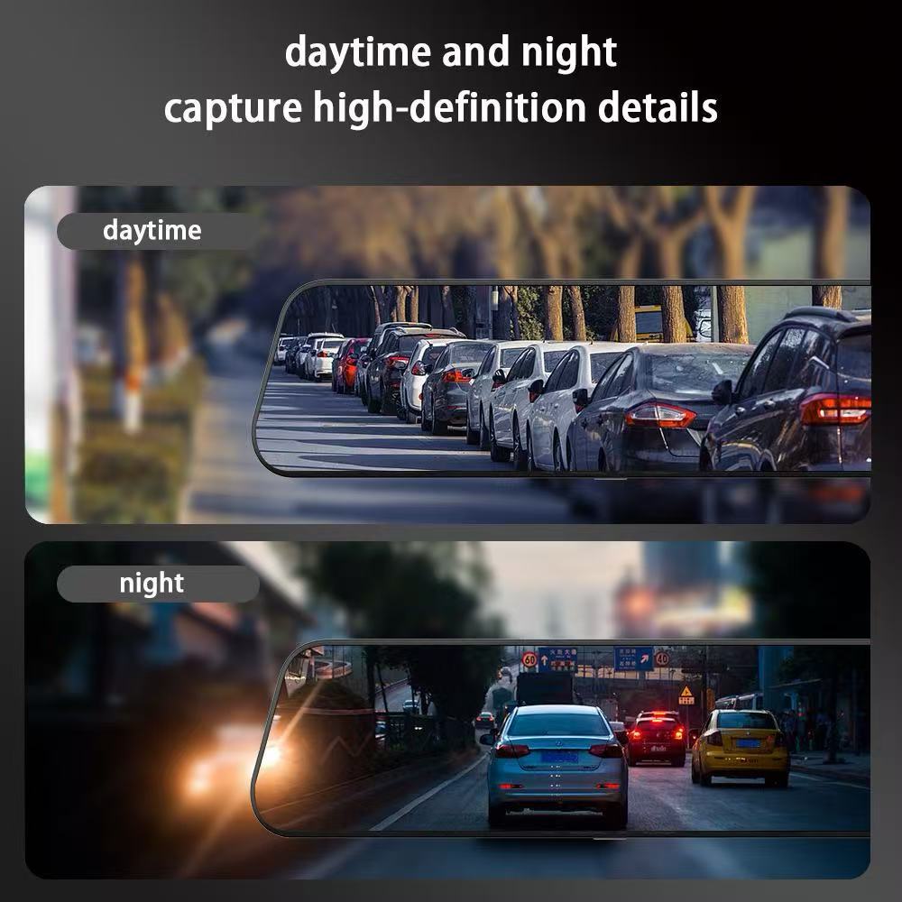Dash Cam 4K + 1080P Rear View Mirror | GPS, WiFi, Parking Mode