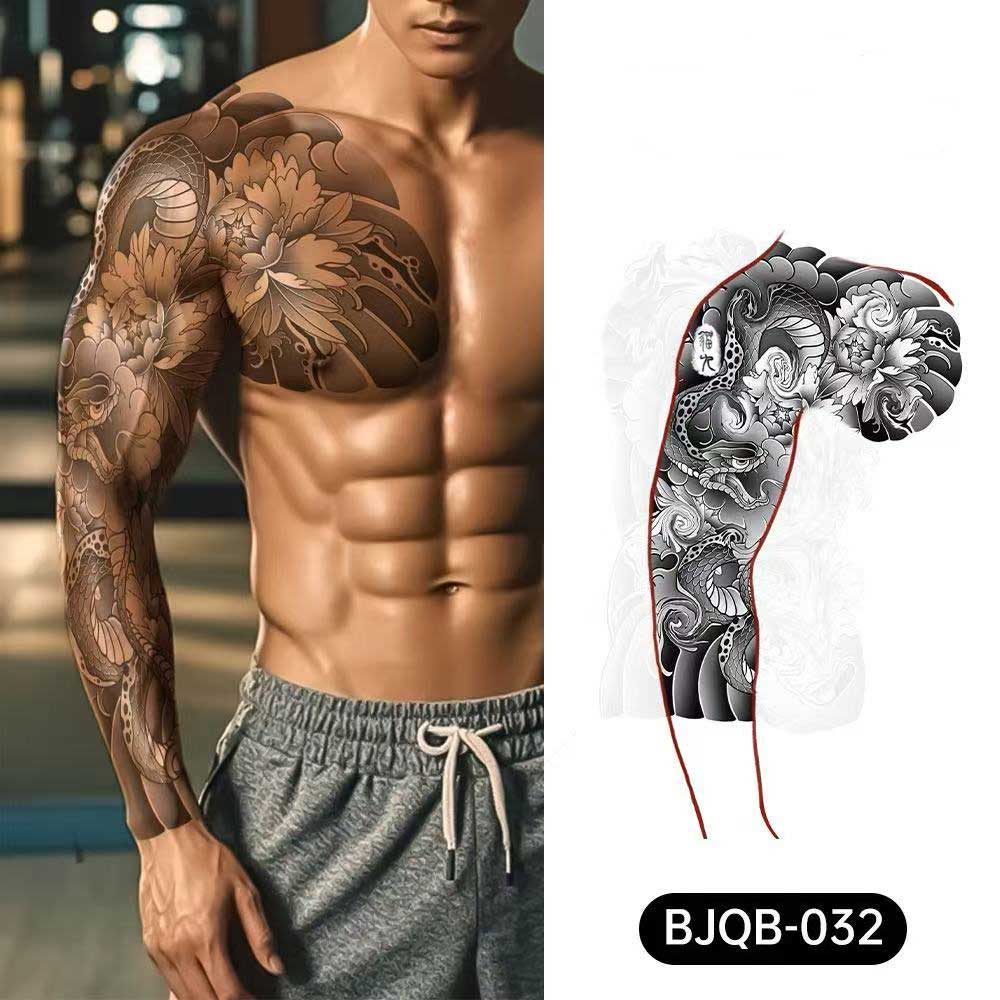3D Temporary Tattoos for Men – Full Arm Sleeve Realistic Effect