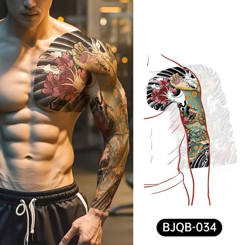 3D Temporary Tattoos for Men – Full Arm Sleeve Realistic Effect