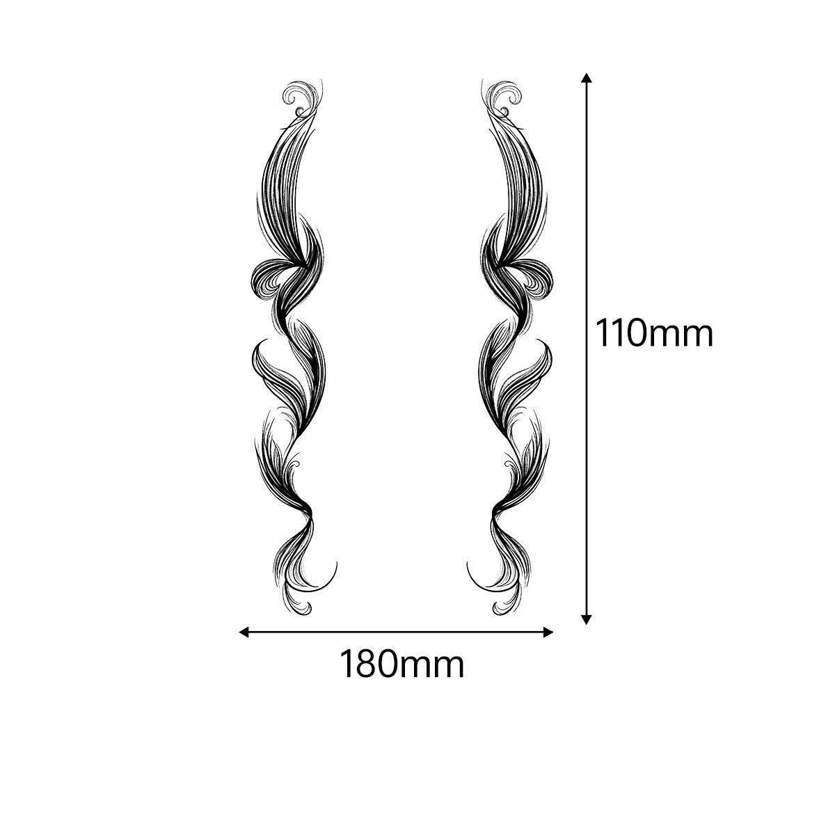 3D Faux Eyelash Tattoo Stickers – Realistic Hairline & Sideburn Design for Instant Glam