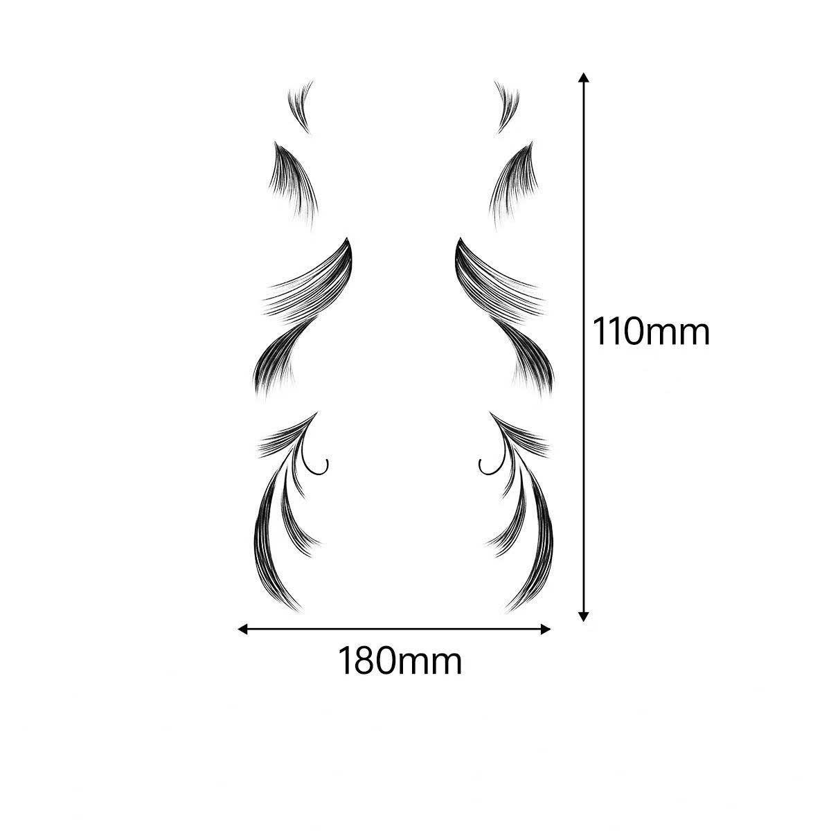3D Faux Eyelash Tattoo Stickers – Realistic Hairline & Sideburn Design for Instant Glam