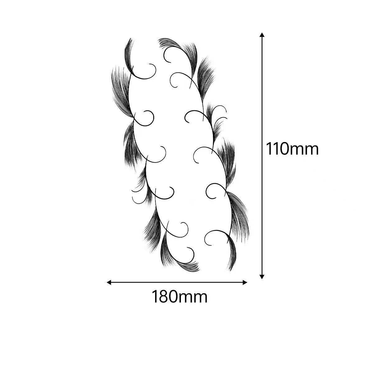 3D Faux Eyelash Tattoo Stickers – Realistic Hairline & Sideburn Design for Instant Glam