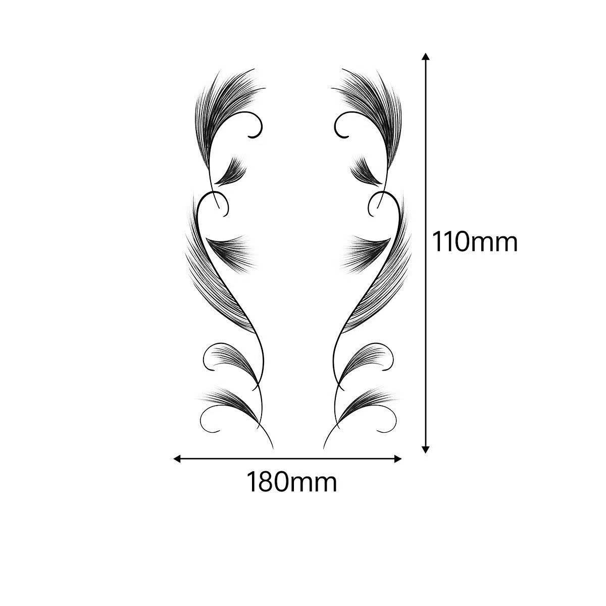3D Faux Eyelash Tattoo Stickers – Realistic Hairline & Sideburn Design for Instant Glam
