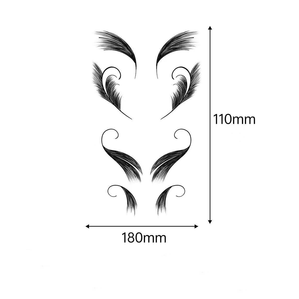 3D Faux Eyelash Tattoo Stickers – Realistic Hairline & Sideburn Design for Instant Glam