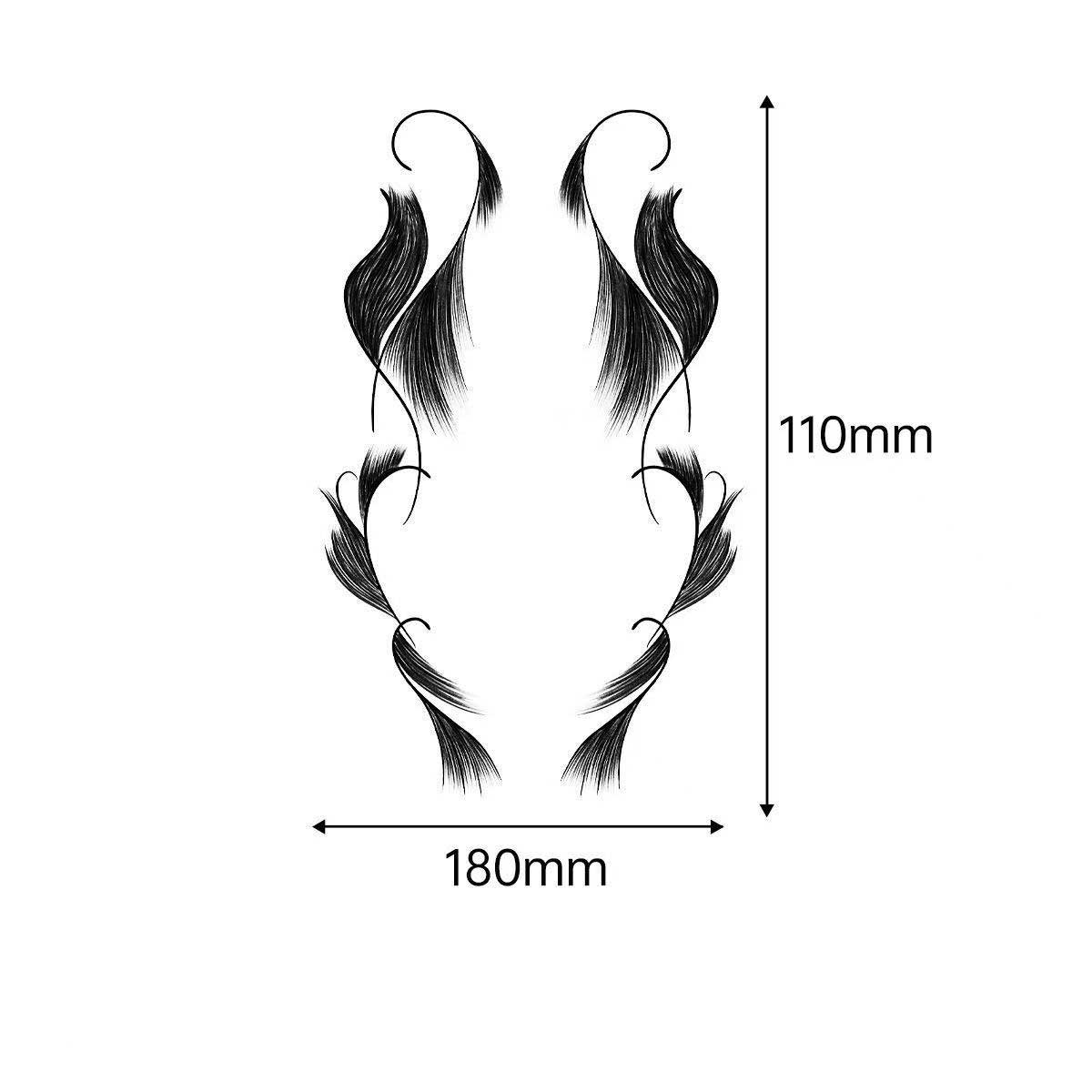 3D Faux Eyelash Tattoo Stickers – Realistic Hairline & Sideburn Design for Instant Glam