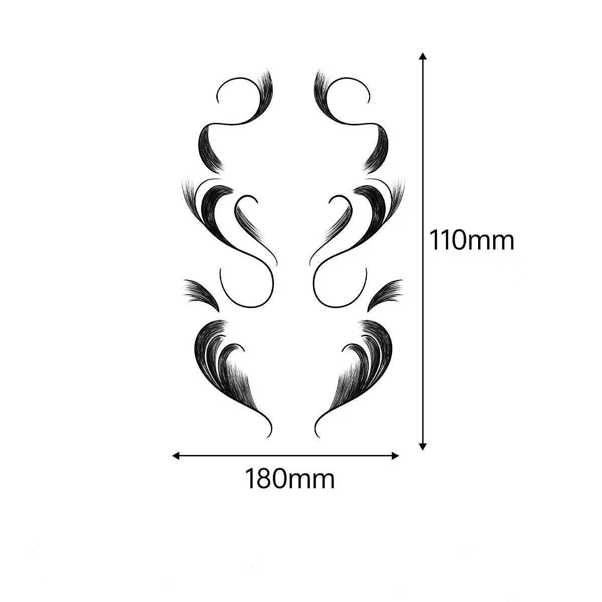 3D Faux Eyelash Tattoo Stickers – Realistic Hairline & Sideburn Design for Instant Glam