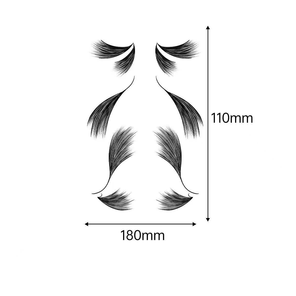 3D Faux Eyelash Tattoo Stickers – Realistic Hairline & Sideburn Design for Instant Glam
