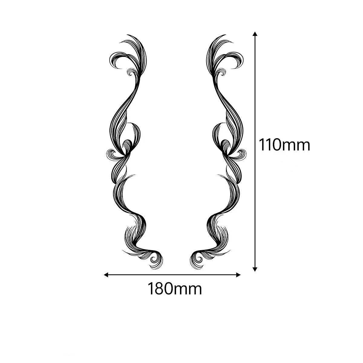 3D Faux Eyelash Tattoo Stickers – Realistic Hairline & Sideburn Design for Instant Glam