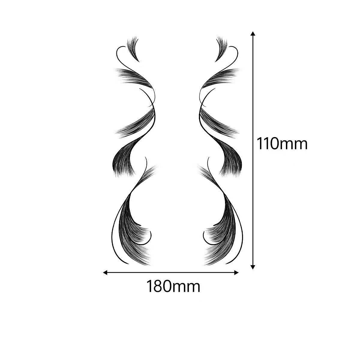 3D Faux Eyelash Tattoo Stickers – Realistic Hairline & Sideburn Design for Instant Glam