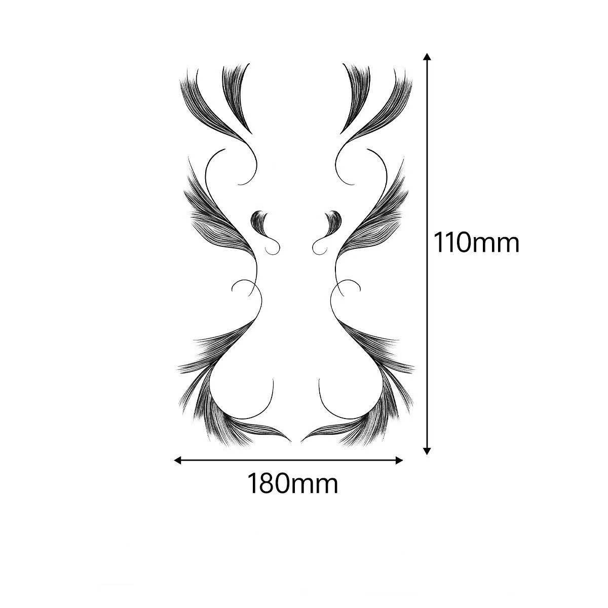 3D Faux Eyelash Tattoo Stickers – Realistic Hairline & Sideburn Design for Instant Glam