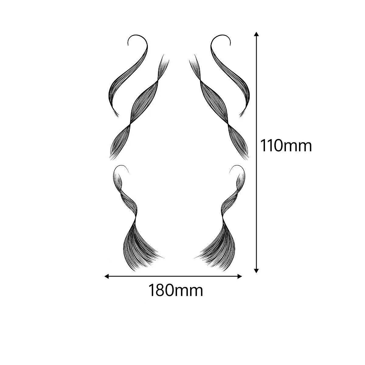 3D Faux Eyelash Tattoo Stickers – Realistic Hairline & Sideburn Design for Instant Glam