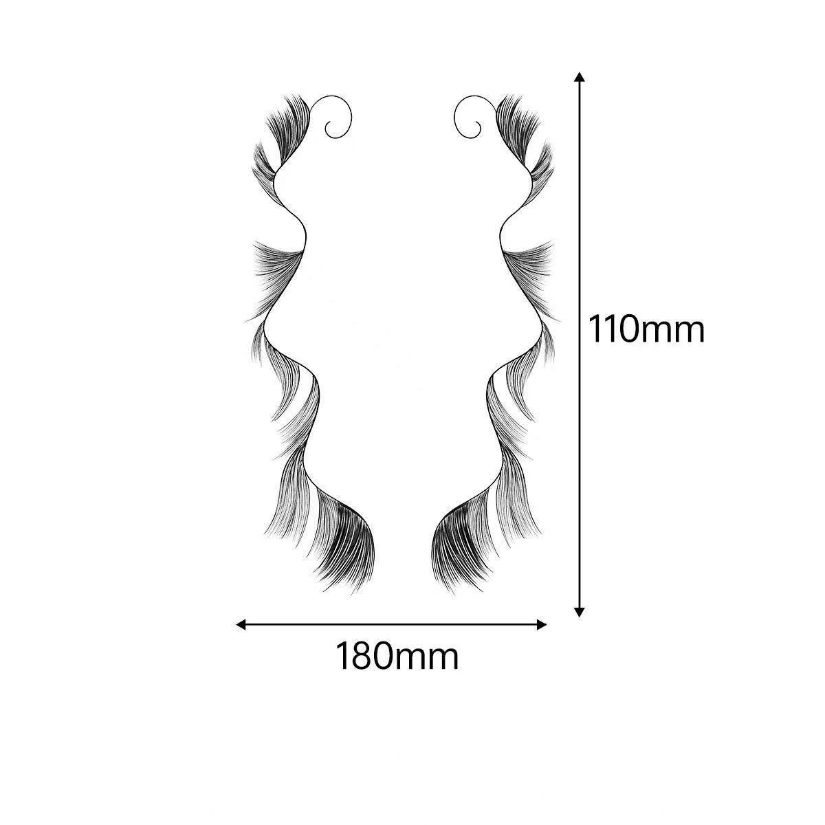 3D Faux Eyelash Tattoo Stickers – Realistic Hairline & Sideburn Design for Instant Glam