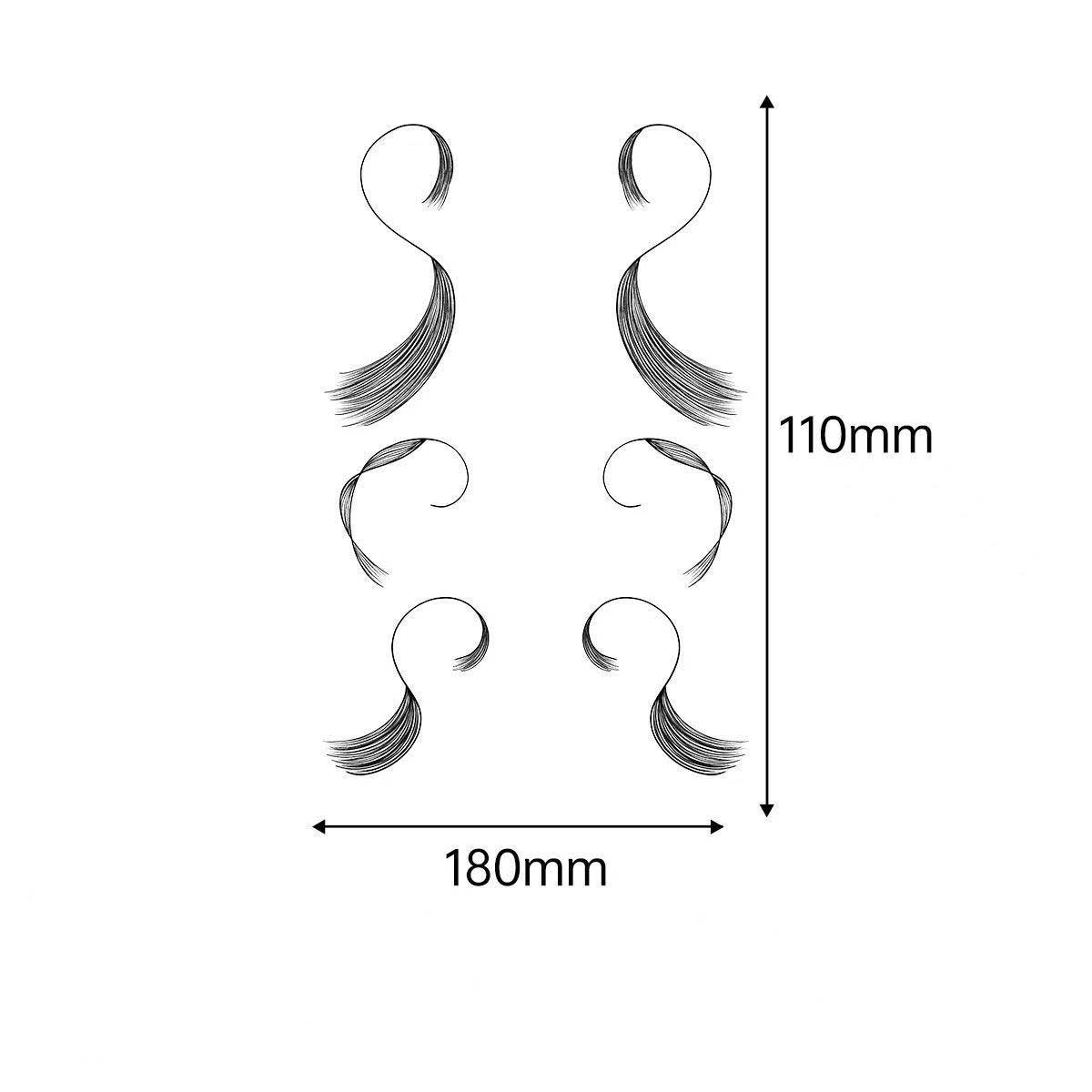 3D Faux Eyelash Tattoo Stickers – Realistic Hairline & Sideburn Design for Instant Glam