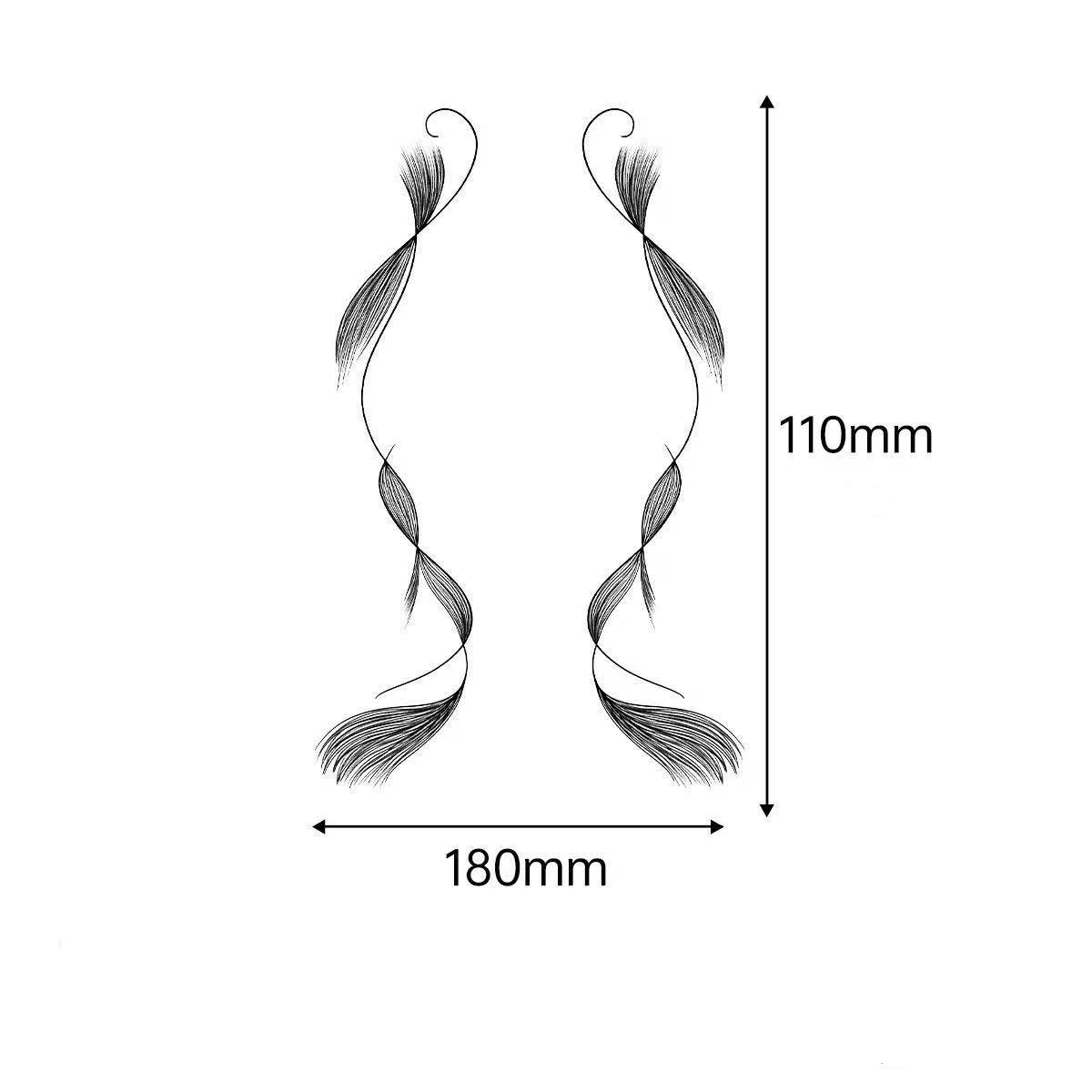 3D Faux Eyelash Tattoo Stickers – Realistic Hairline & Sideburn Design for Instant Glam