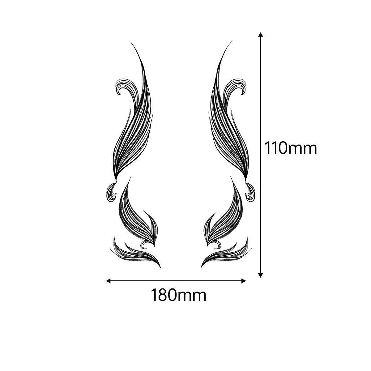 3D Faux Eyelash Tattoo Stickers – Realistic Hairline & Sideburn Design for Instant Glam