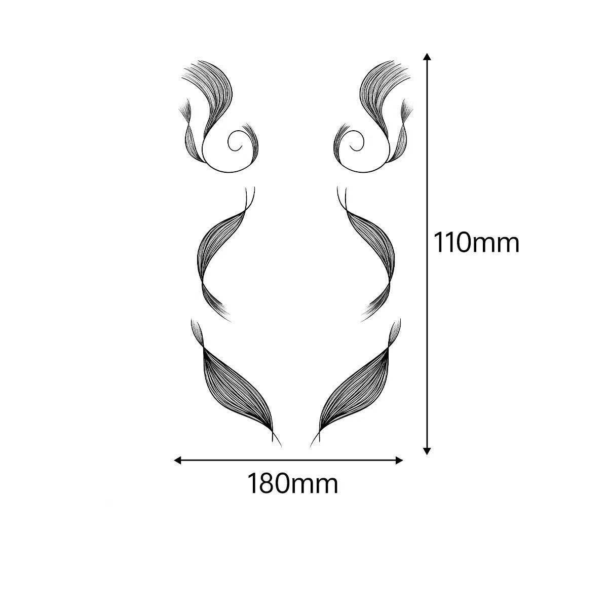 3D Faux Eyelash Tattoo Stickers – Realistic Hairline & Sideburn Design for Instant Glam