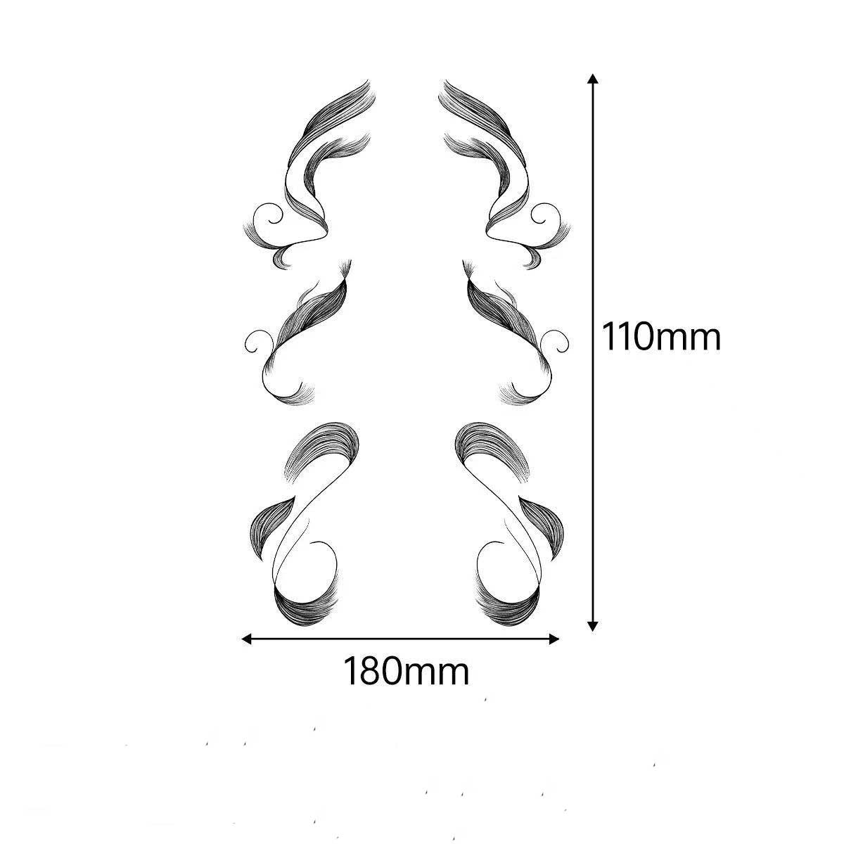 3D Faux Eyelash Tattoo Stickers – Realistic Hairline & Sideburn Design for Instant Glam
