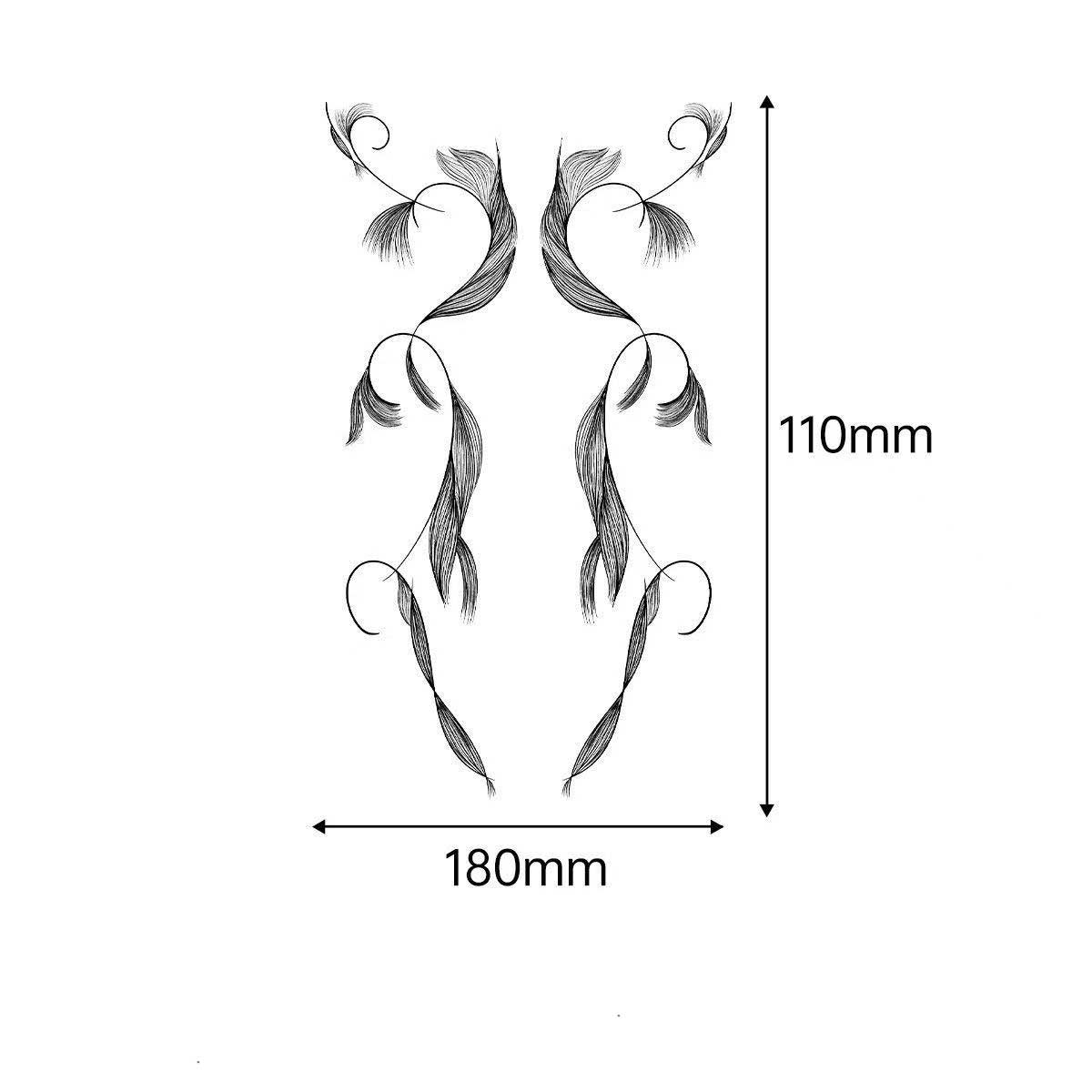 3D Faux Eyelash Tattoo Stickers – Realistic Hairline & Sideburn Design for Instant Glam