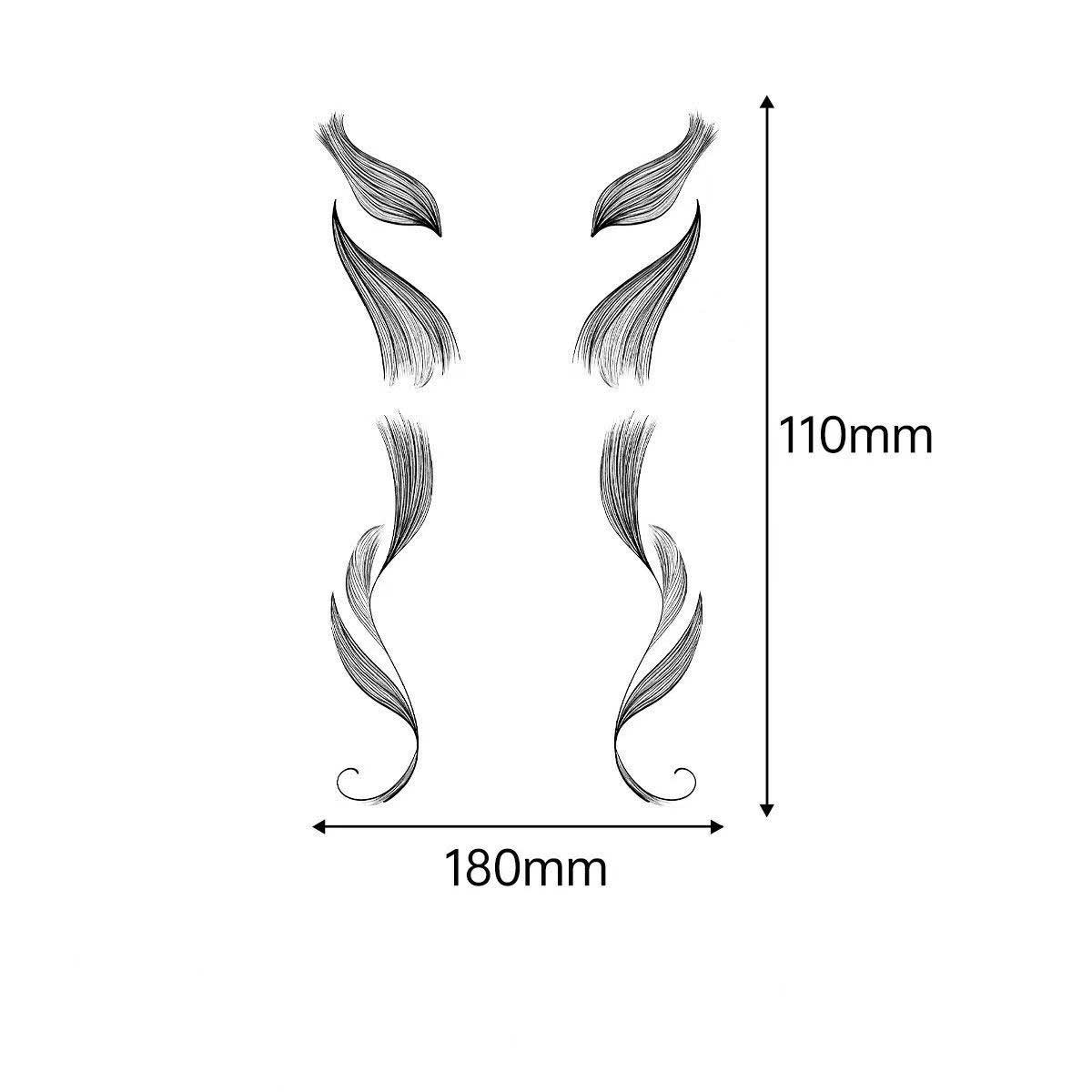 3D Faux Eyelash Tattoo Stickers – Realistic Hairline & Sideburn Design for Instant Glam