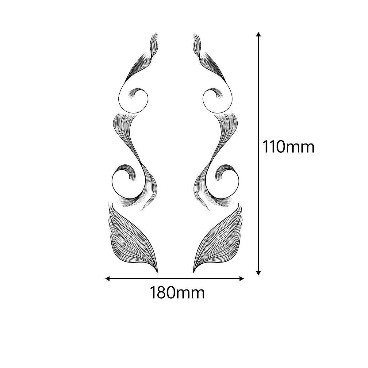 3D Faux Eyelash Tattoo Stickers – Realistic Hairline & Sideburn Design for Instant Glam