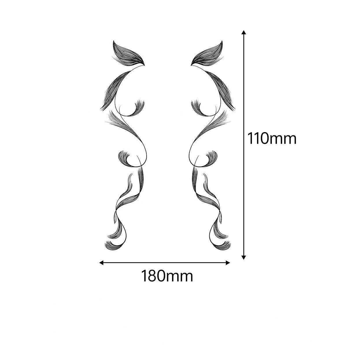 3D Faux Eyelash Tattoo Stickers – Realistic Hairline & Sideburn Design for Instant Glam