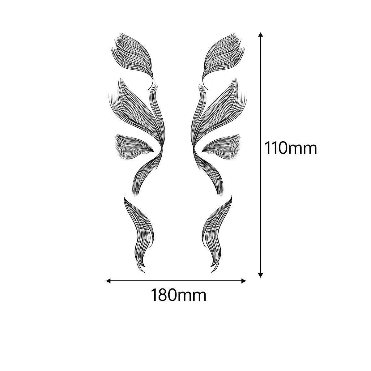 3D Faux Eyelash Tattoo Stickers – Realistic Hairline & Sideburn Design for Instant Glam