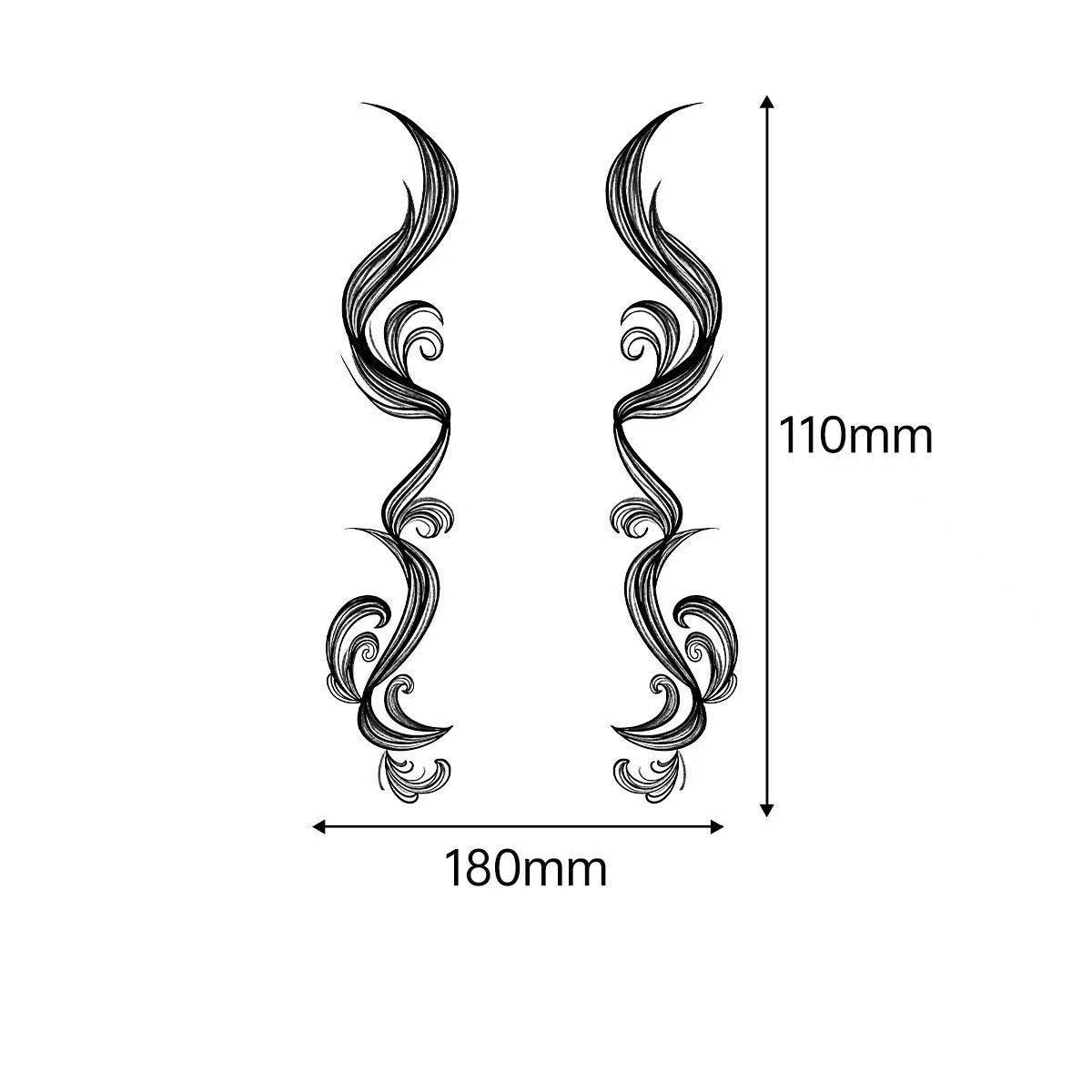 3D Faux Eyelash Tattoo Stickers – Realistic Hairline & Sideburn Design for Instant Glam