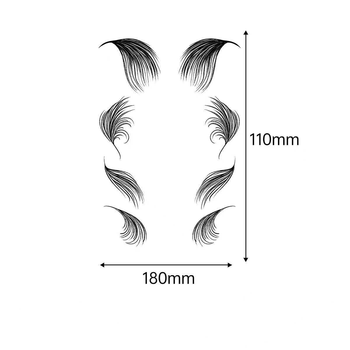 3D Faux Eyelash Tattoo Stickers – Realistic Hairline & Sideburn Design for Instant Glam