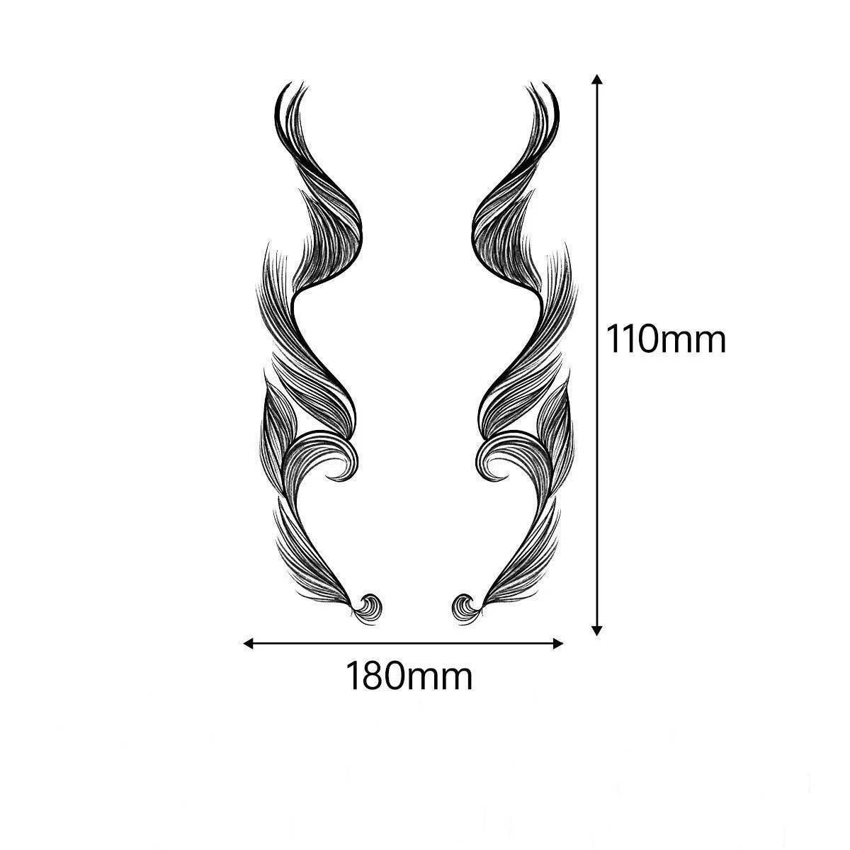 3D Faux Eyelash Tattoo Stickers – Realistic Hairline & Sideburn Design for Instant Glam