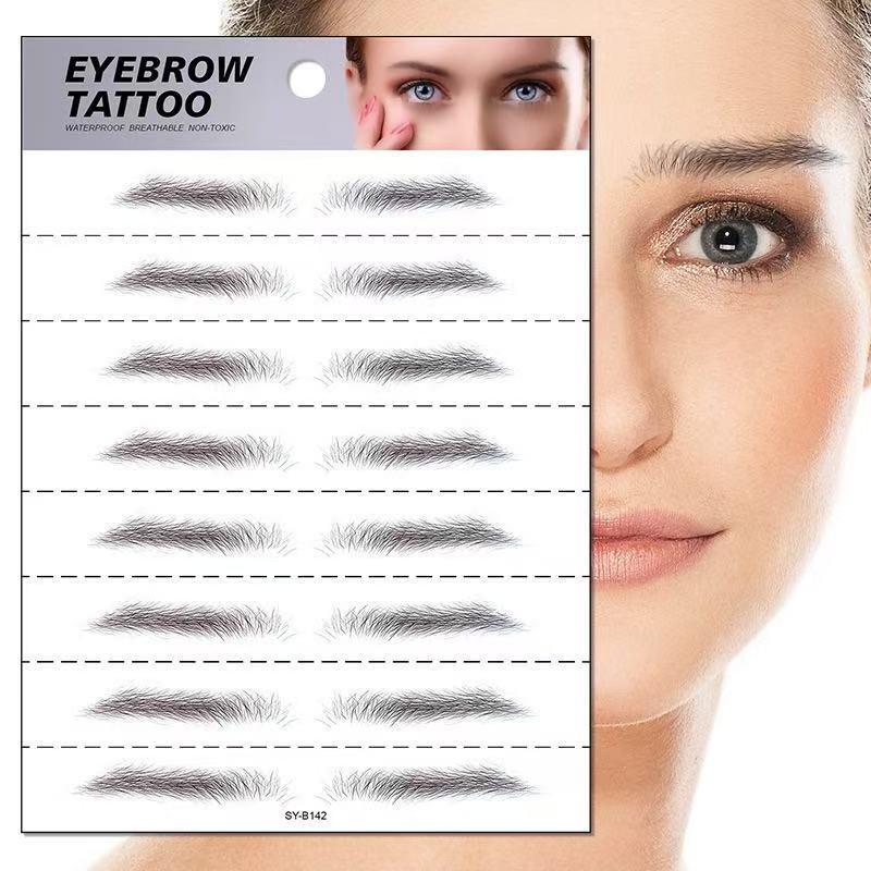 3D Bionic Eyebrow Tattoo Stickers – Realistic Waterproof Temporary Brows
