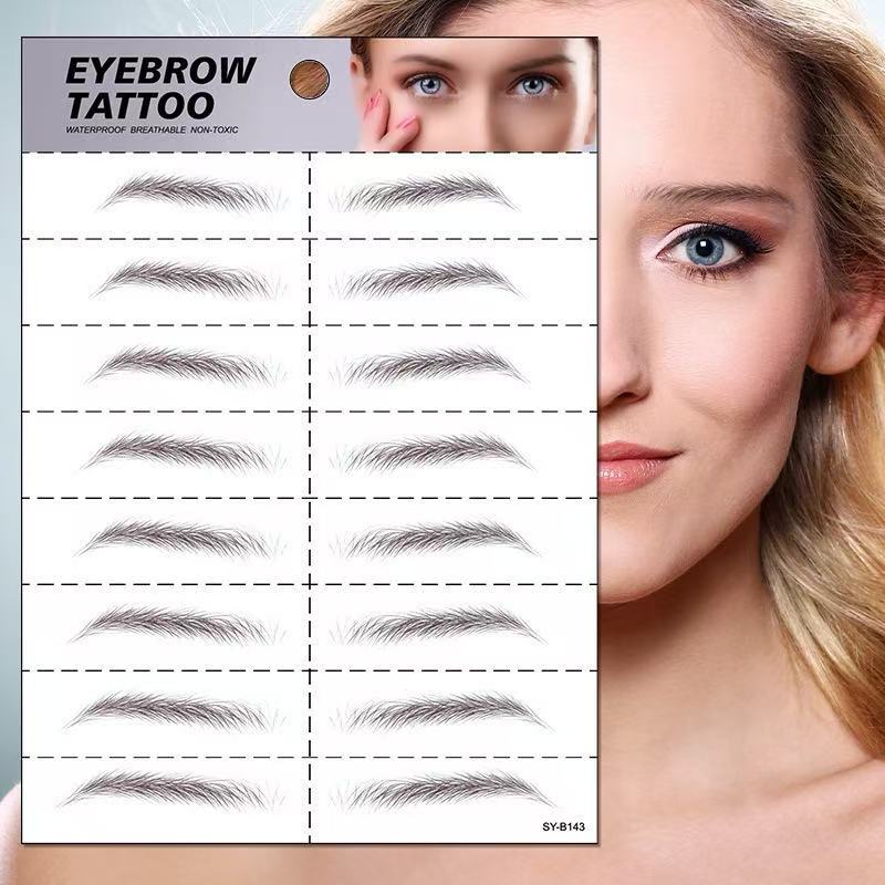 3D Bionic Eyebrow Tattoo Stickers – Realistic Waterproof Temporary Brows