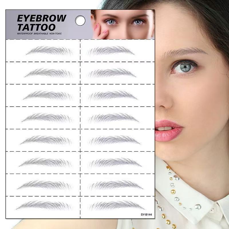 3D Bionic Eyebrow Tattoo Stickers – Realistic Waterproof Temporary Brows
