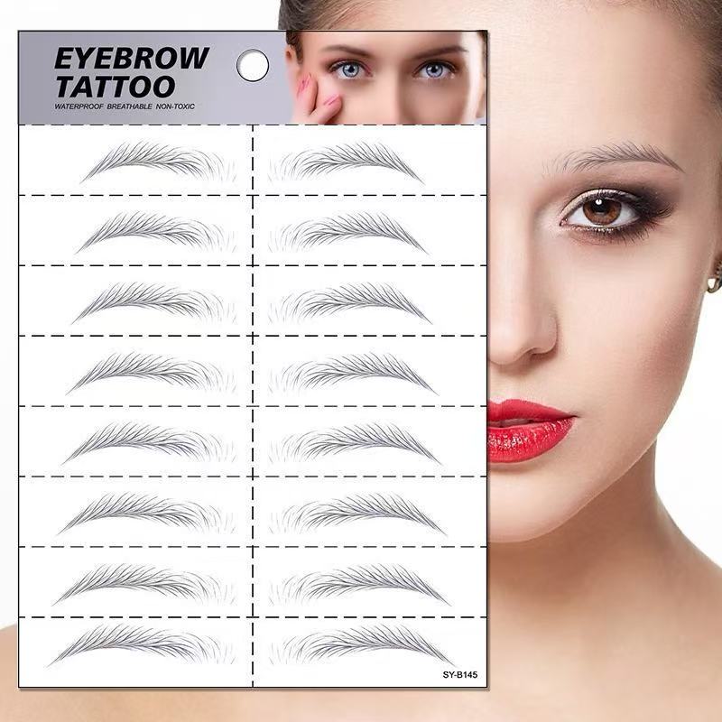 3D Bionic Eyebrow Tattoo Stickers – Realistic Waterproof Temporary Brows