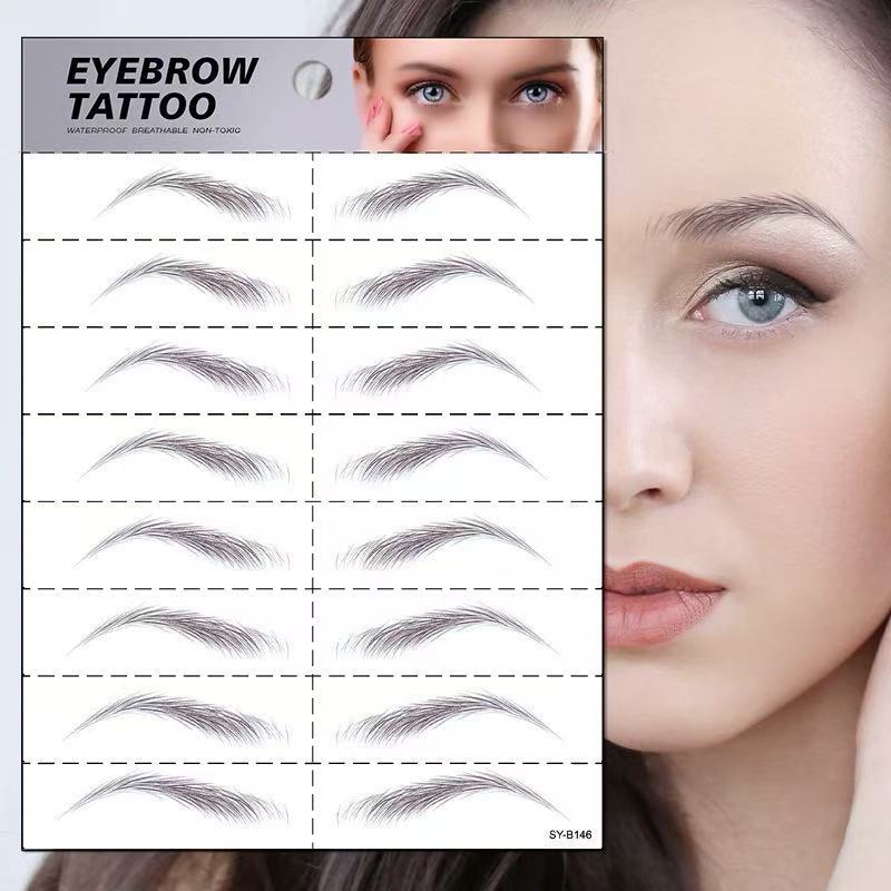 3D Bionic Eyebrow Tattoo Stickers – Realistic Waterproof Temporary Brows
