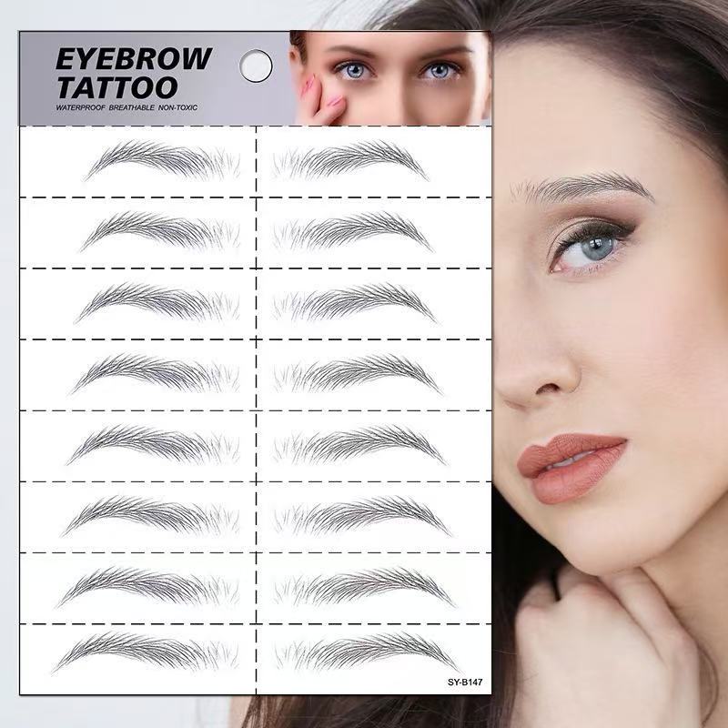 3D Bionic Eyebrow Tattoo Stickers – Realistic Waterproof Temporary Brows