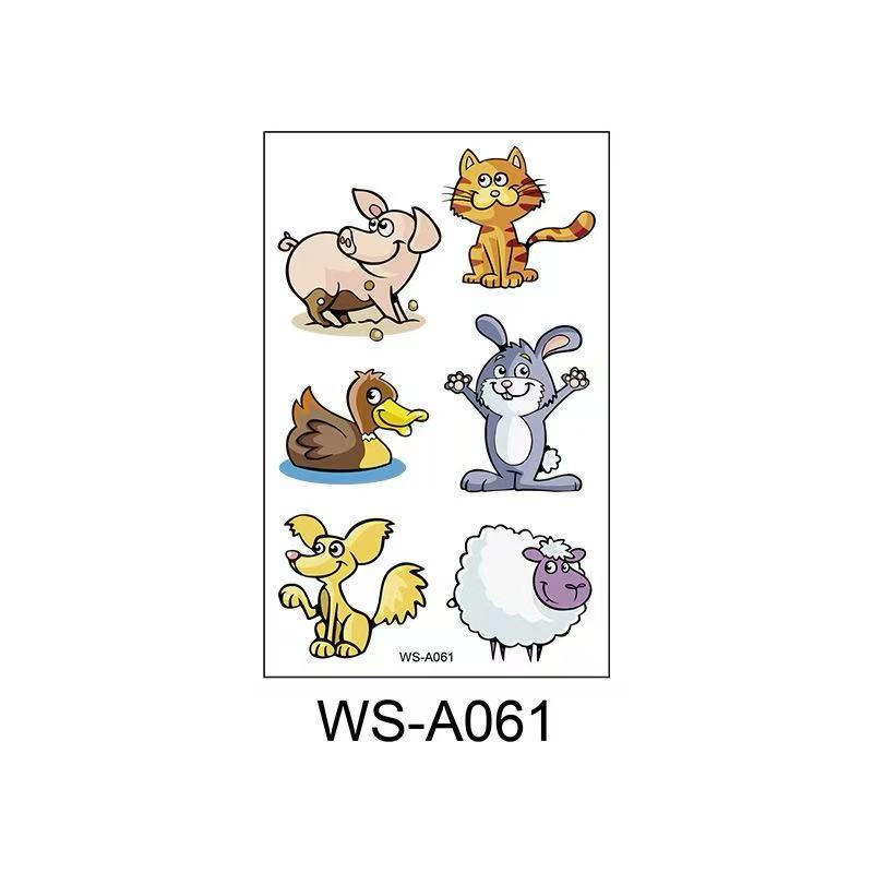 3D Temporary Tattoos for Kids – Animal Cartoon Waterproof Stickers