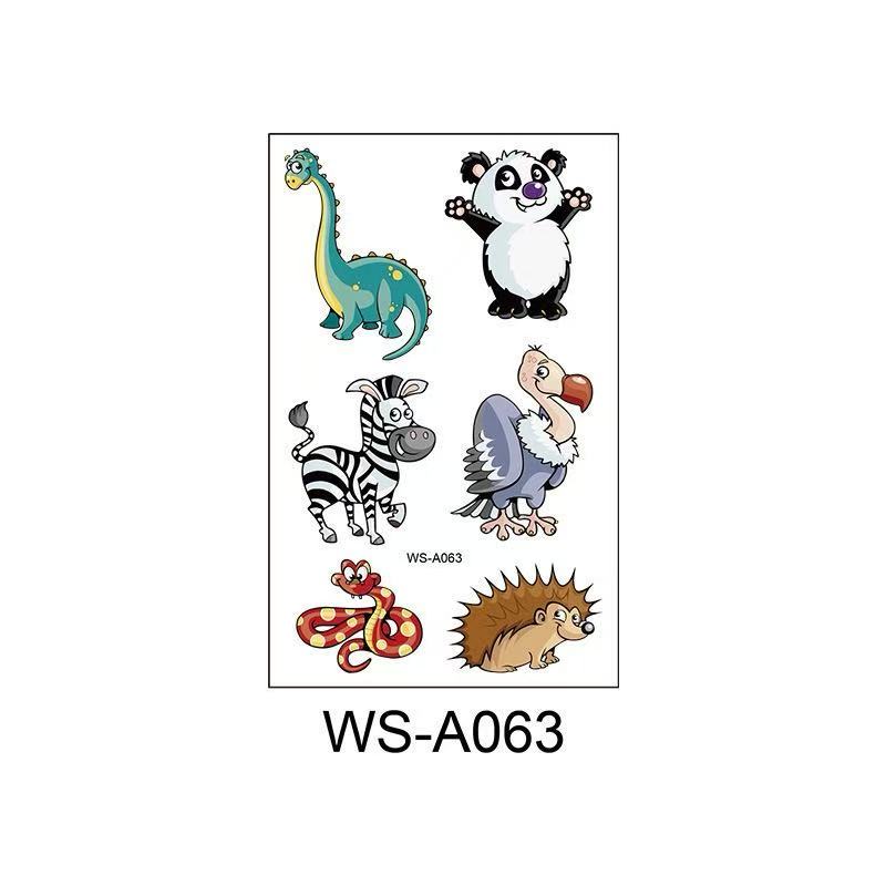 3D Temporary Tattoos for Kids – Animal Cartoon Waterproof Stickers