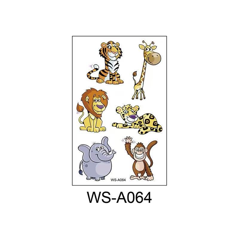 3D Temporary Tattoos for Kids – Animal Cartoon Waterproof Stickers