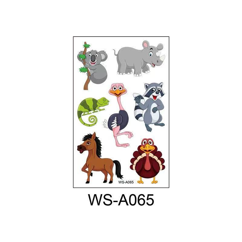 3D Temporary Tattoos for Kids – Animal Cartoon Waterproof Stickers