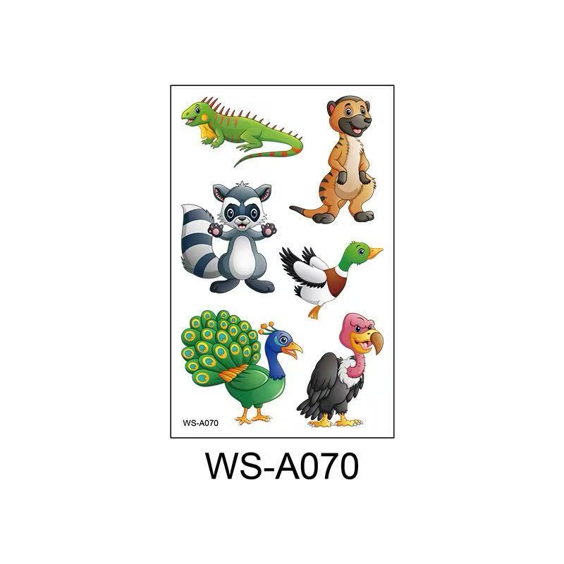 3D Temporary Tattoos for Kids – Animal Cartoon Waterproof Stickers