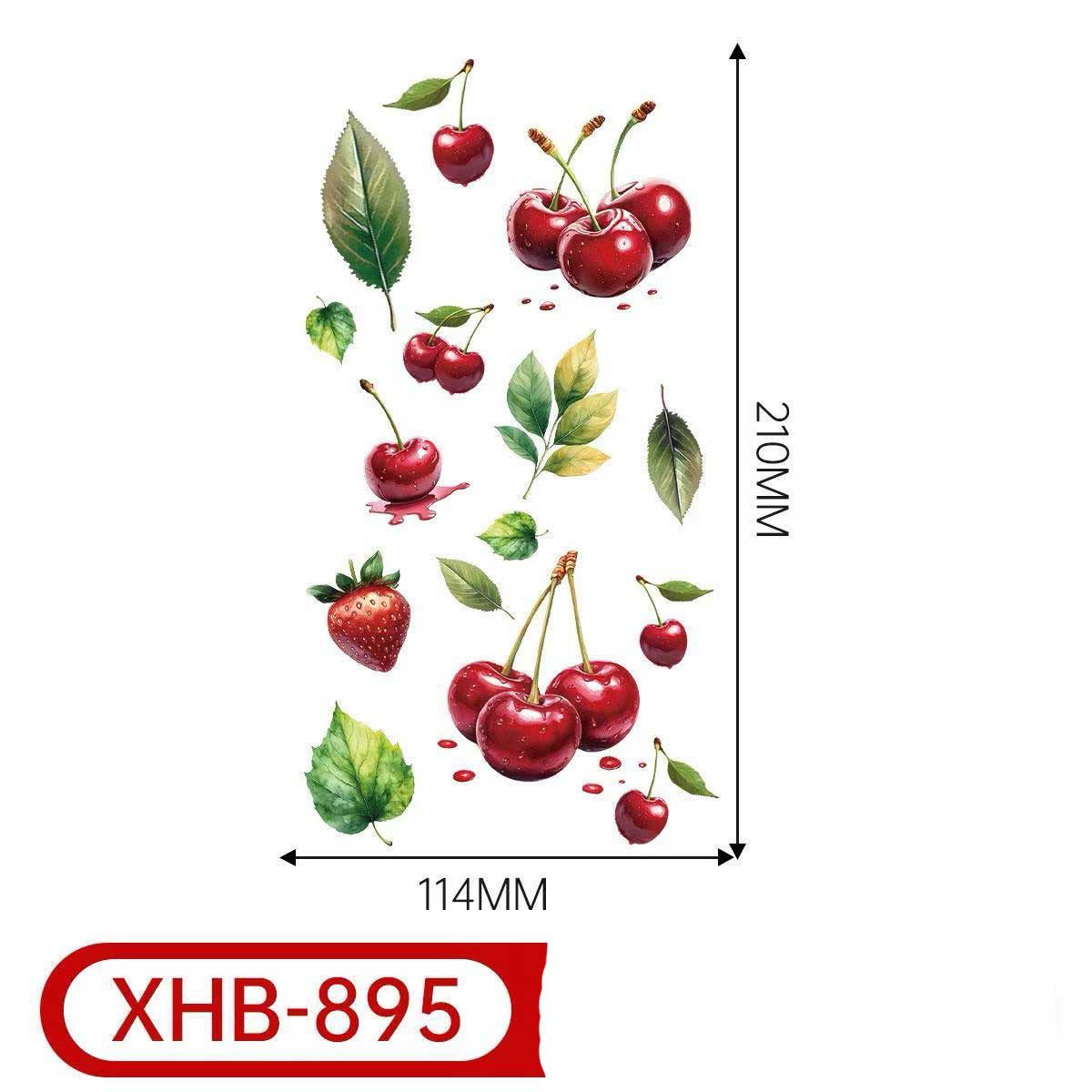 3D Temporary Tattoos – Cherry & Floral Style for Women