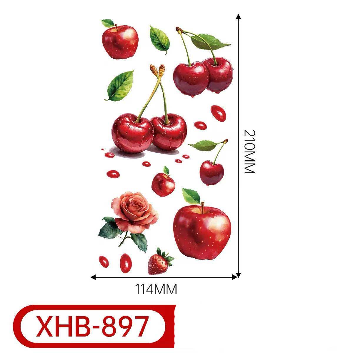 3D Temporary Tattoos – Cherry & Floral Style for Women