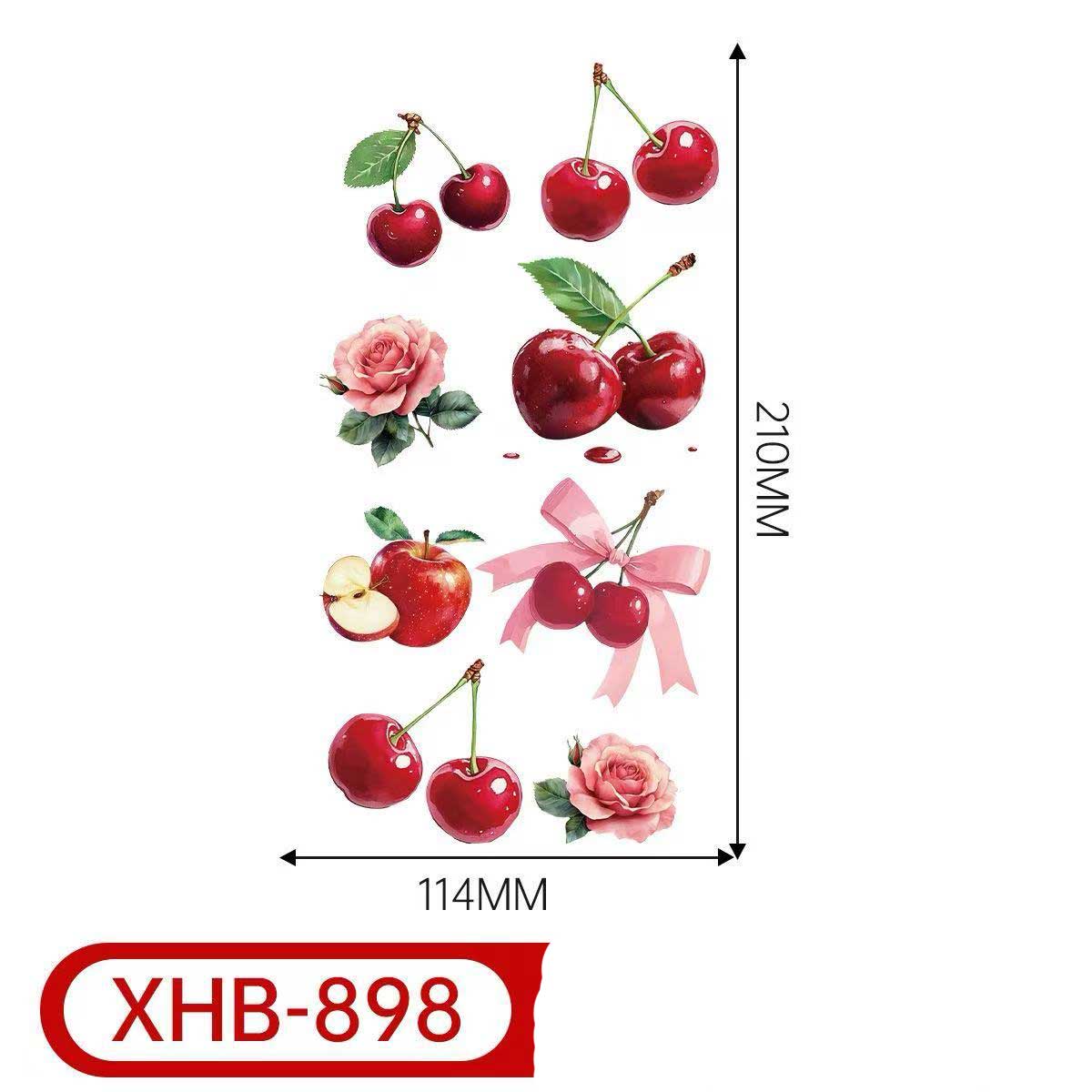 3D Temporary Tattoos – Cherry & Floral Style for Women