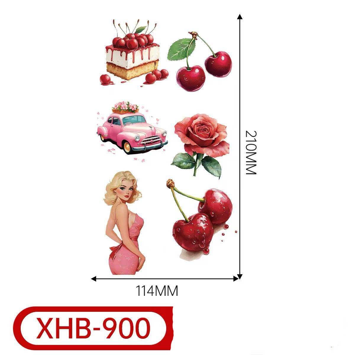 3D Temporary Tattoos – Cherry & Floral Style for Women