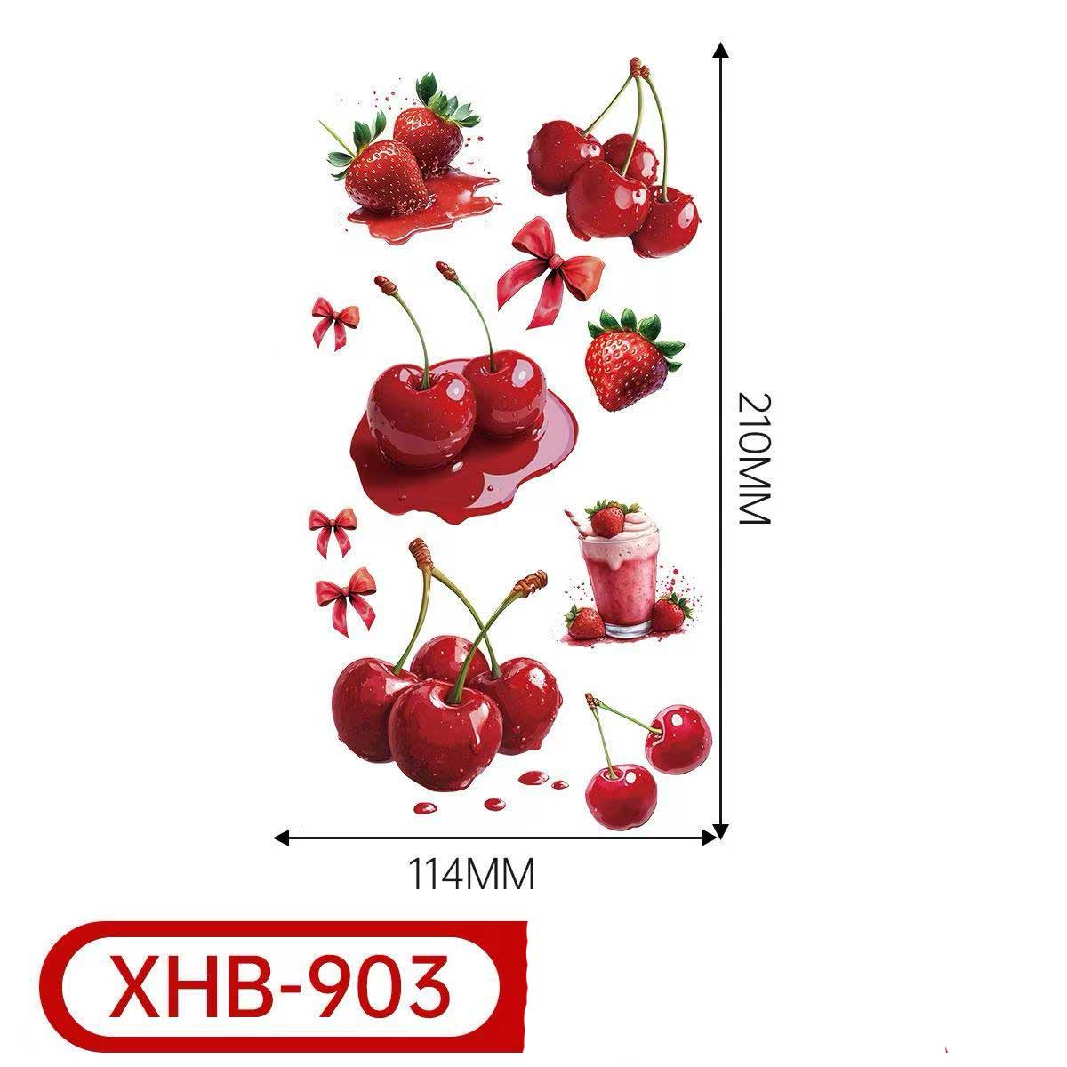 3D Temporary Tattoos – Cherry & Floral Style for Women