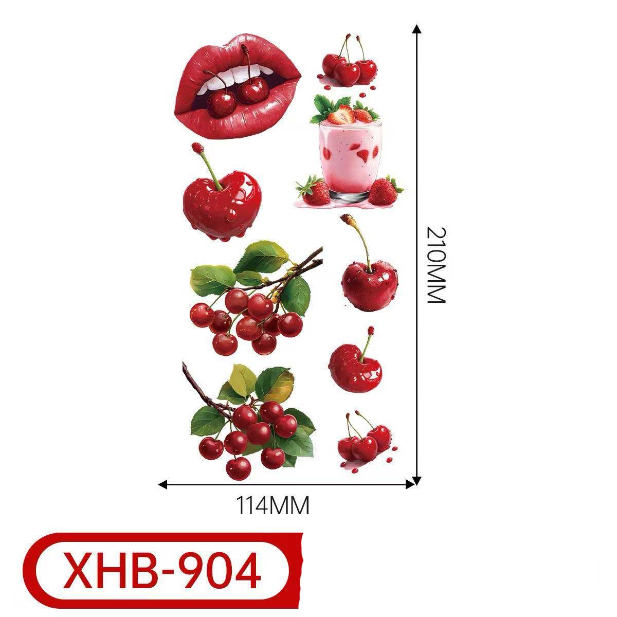 3D Temporary Tattoos – Cherry & Floral Style for Women