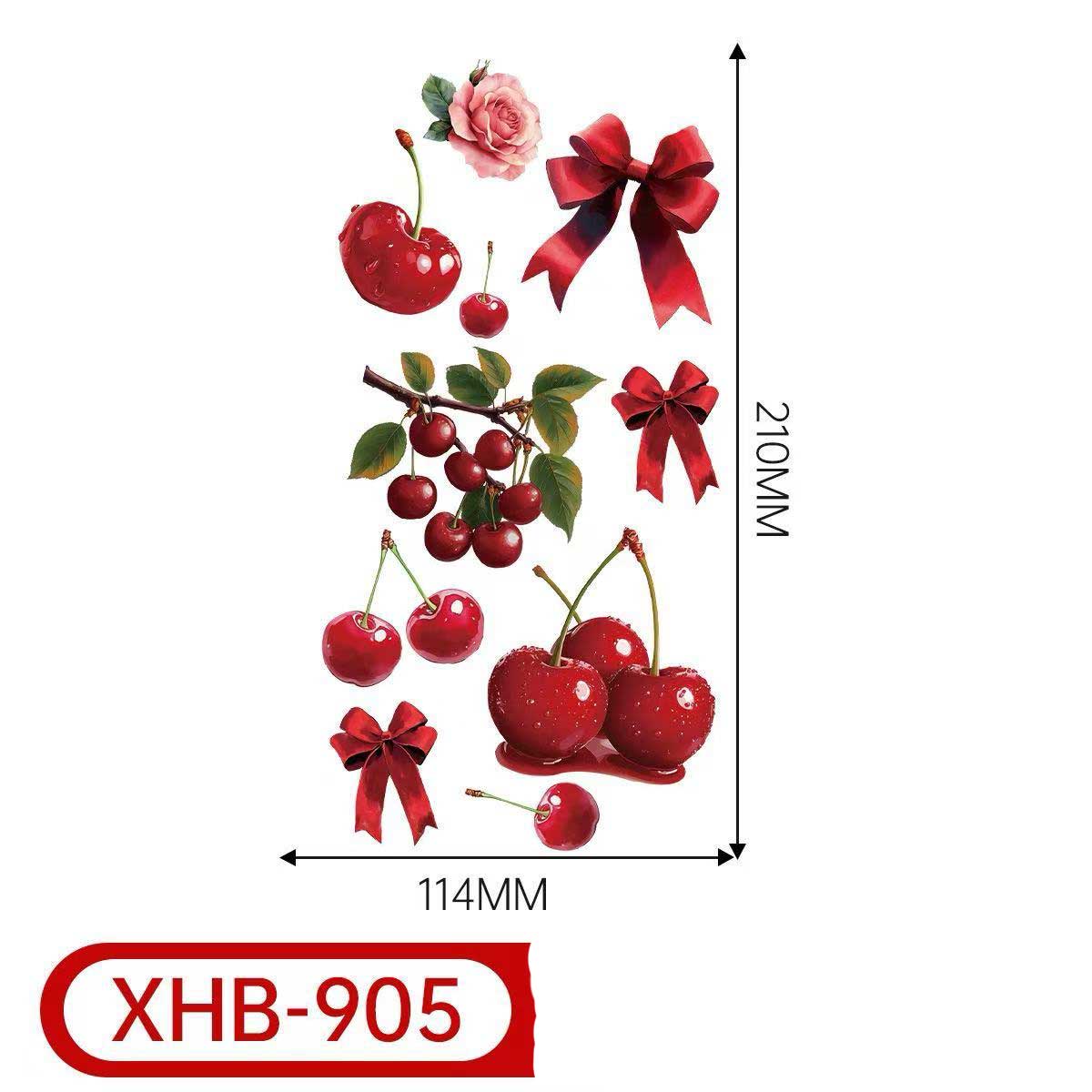 3D Temporary Tattoos – Cherry & Floral Style for Women