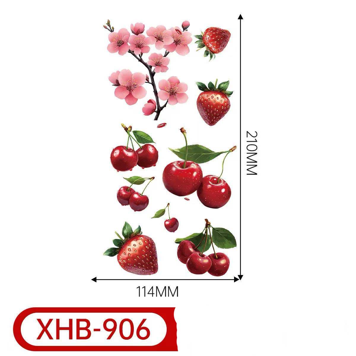 3D Temporary Tattoos – Cherry & Floral Style for Women
