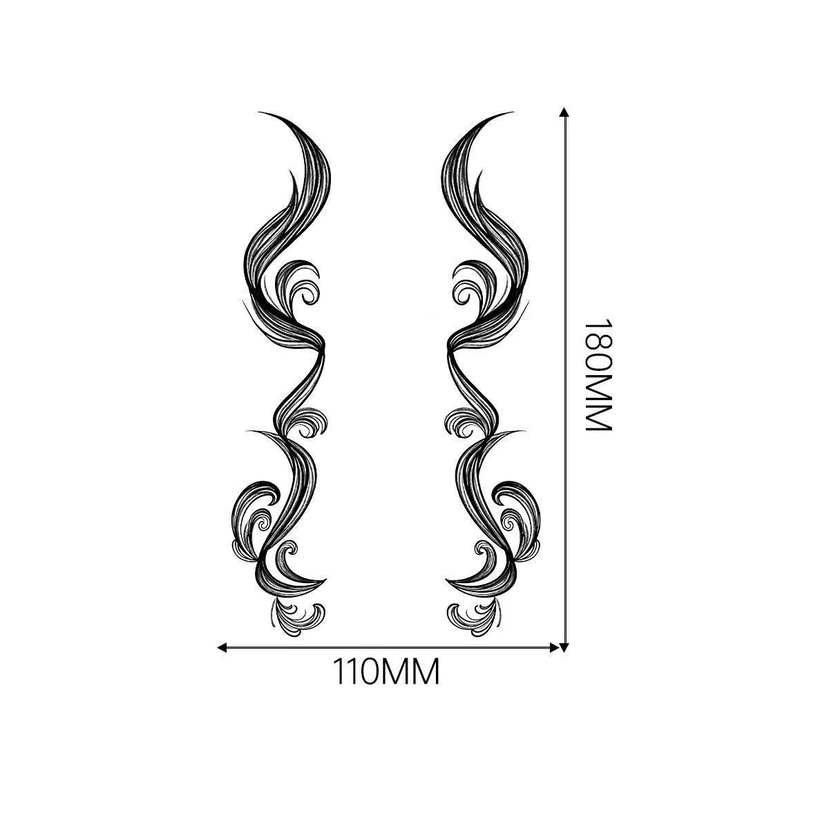 3D Faux Eyelash Tattoo Stickers – Realistic Hairline & Sideburn Design for Instant Glam